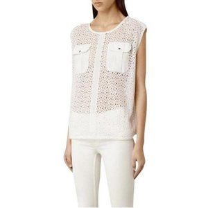 Allsaints white eyelet sleeveless vest NWT UK8/US4